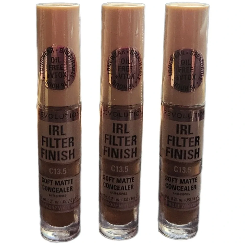 Revolution IRL Filter Finish Soft Matte Concealer C13.5 3 Pack